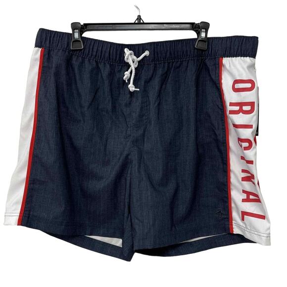 Original Penguin Printed Swim Shorts, Dark Navy, Men's XXL New with tags - Picture 1 of 4